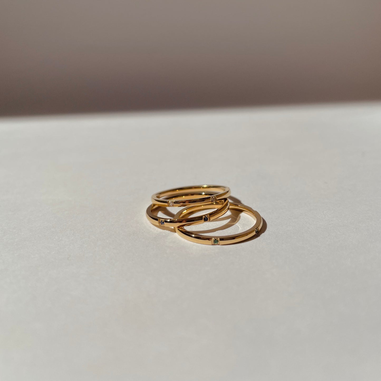 Thin Stone Stacker Ring