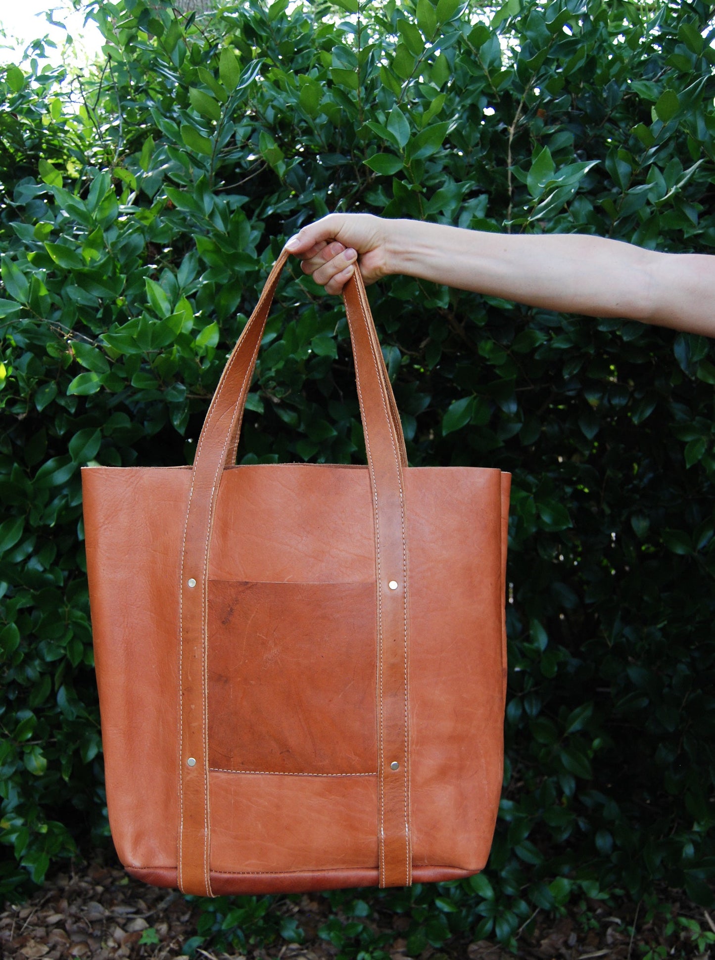 Raw Leather Tote