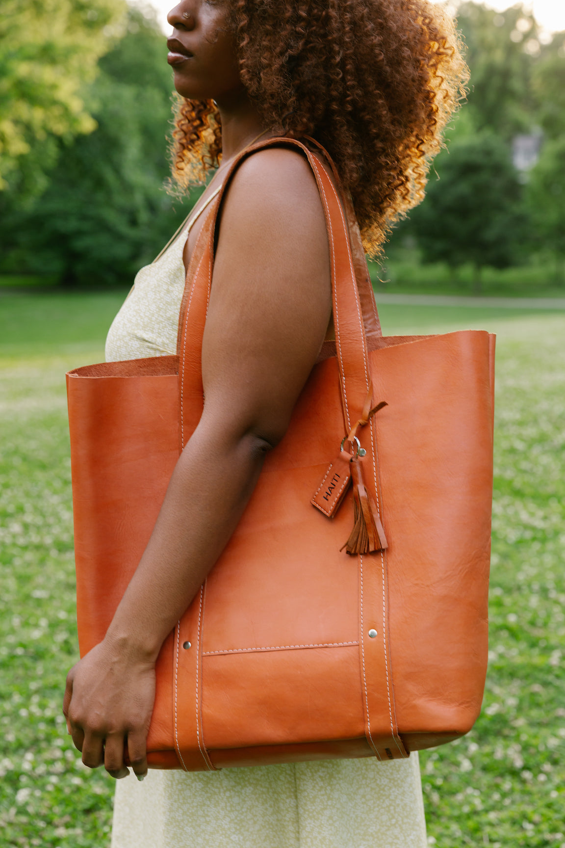 Raw Leather Tote