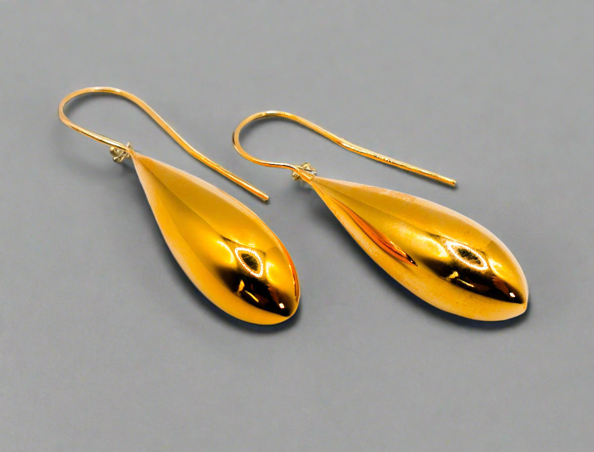 Italian Gilded Teardrop Statement Earrings