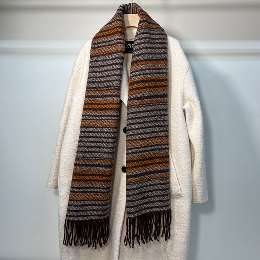 Stiped Earth Tone Winter Scarf