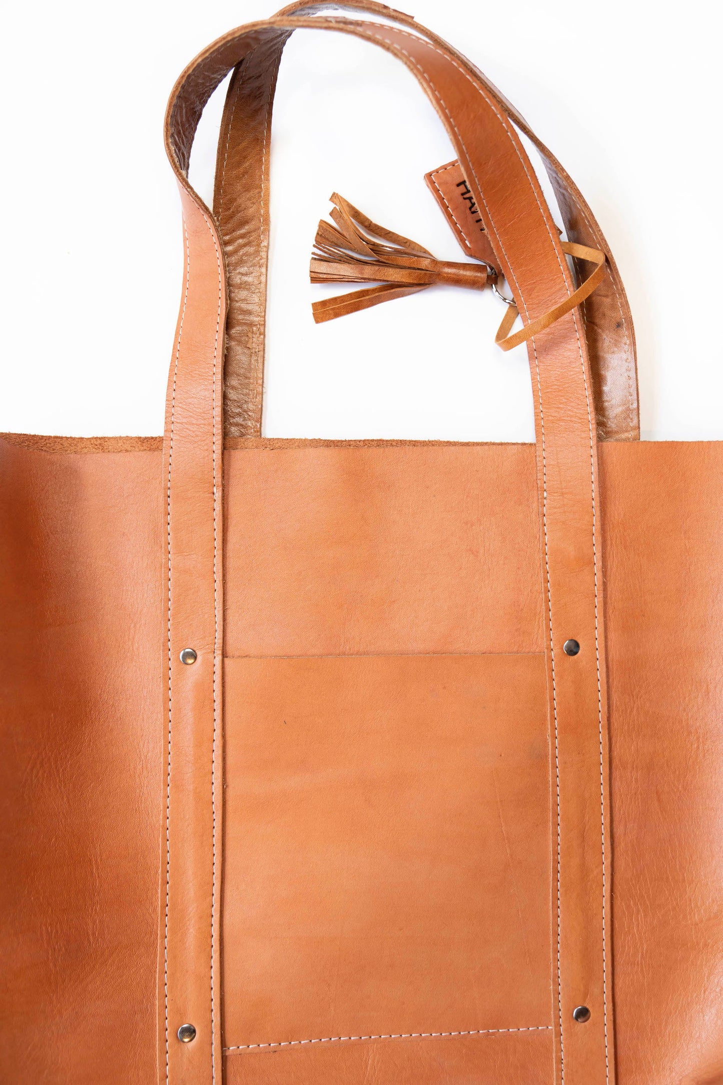 Raw Leather Tote
