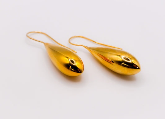 Italian Gilded Teardrop Statement Earrings