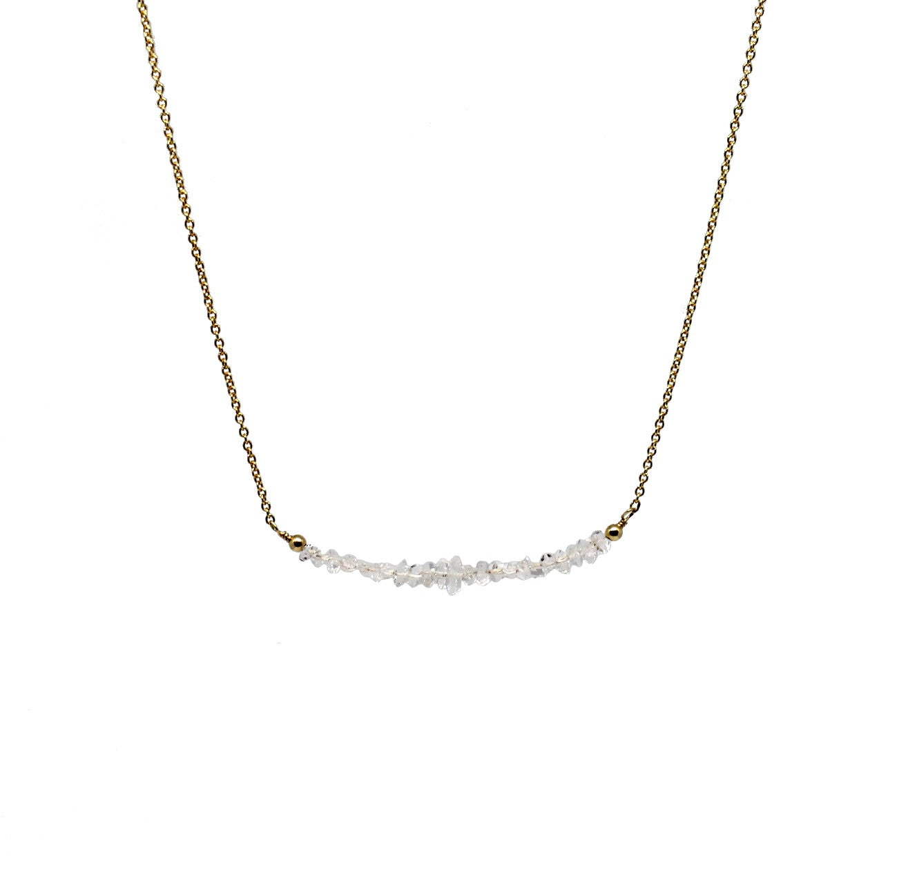 Herkimer Quartz "Diamond" Bar Necklace