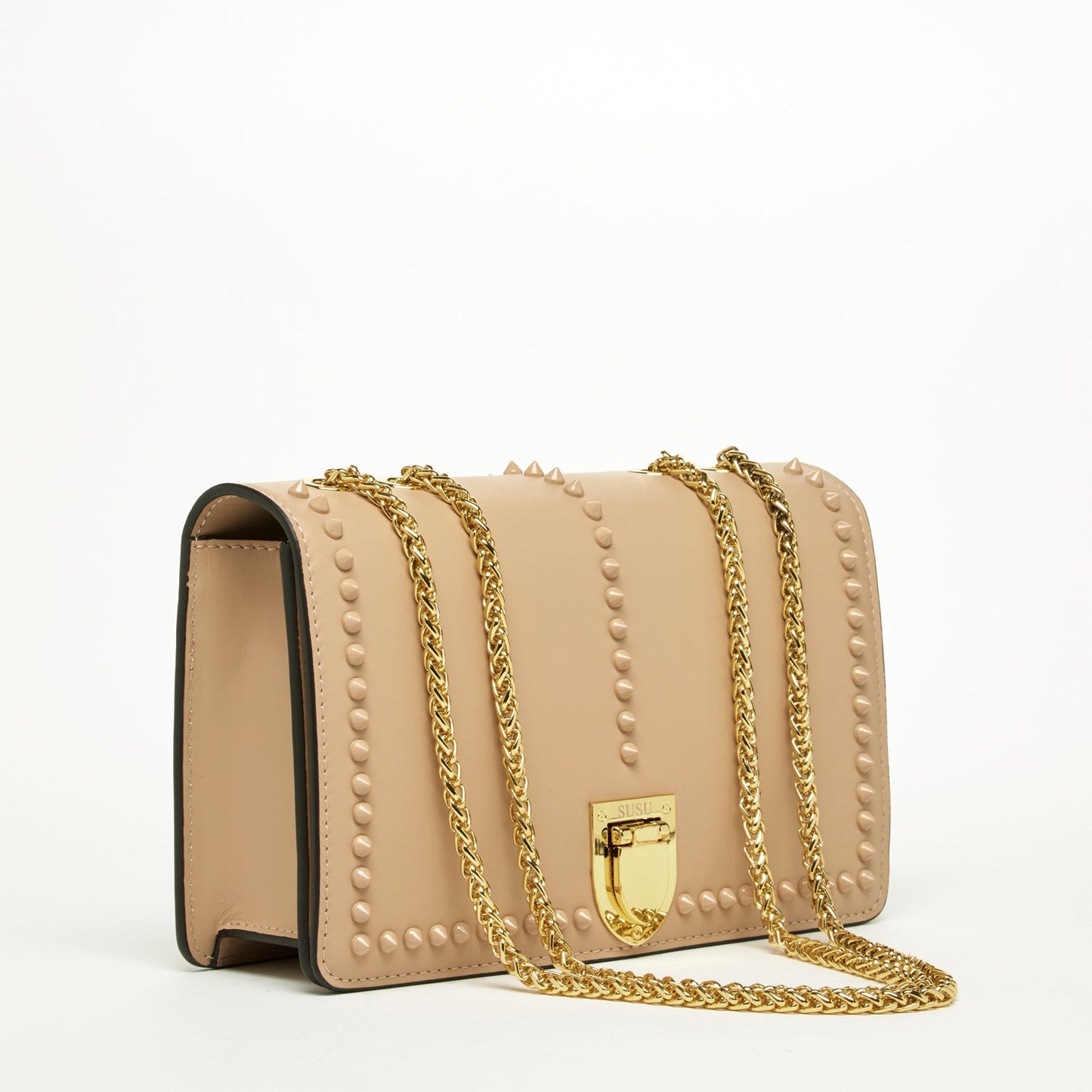 The Josie Leather Purse Beige