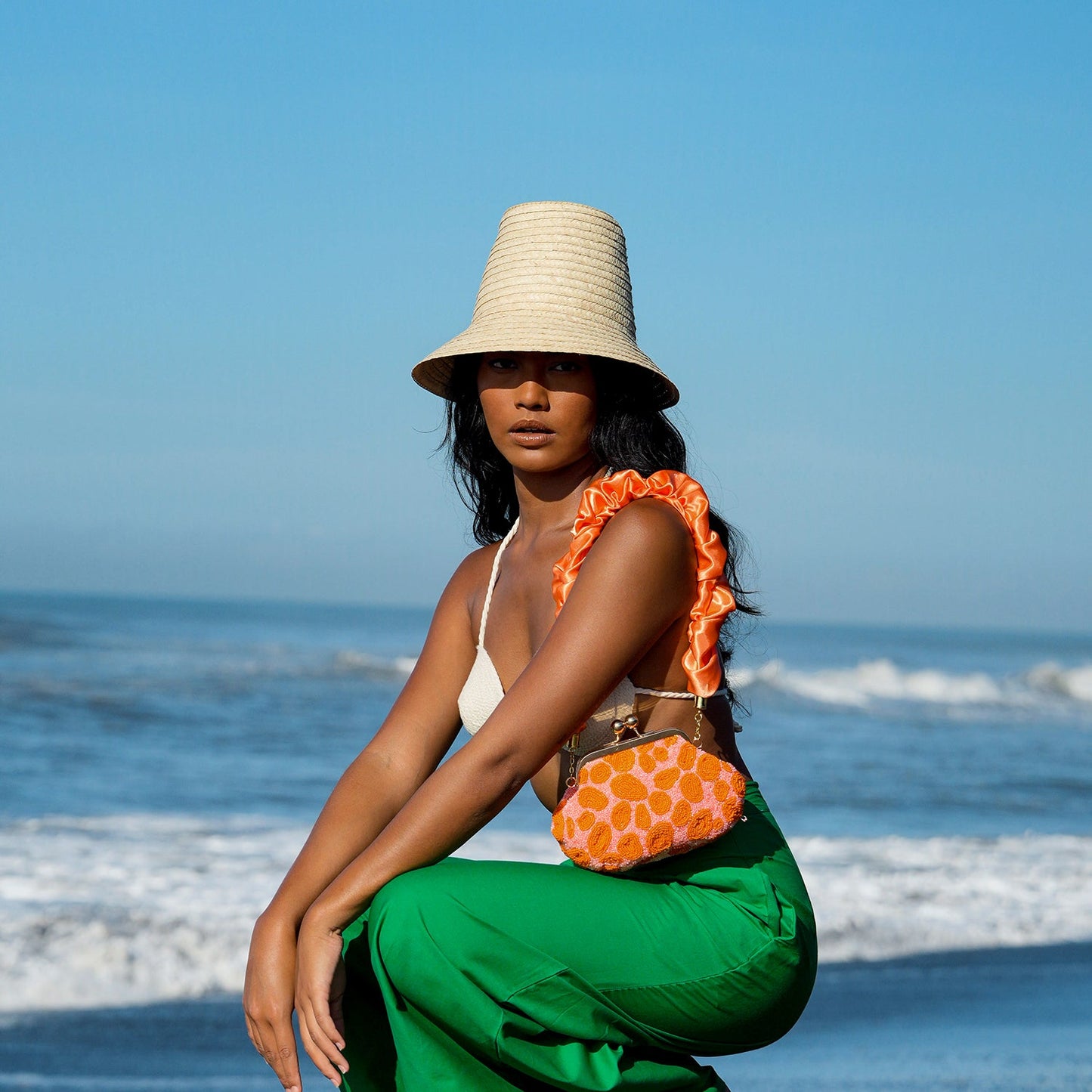 Margo Palm Straw Hat in Nude