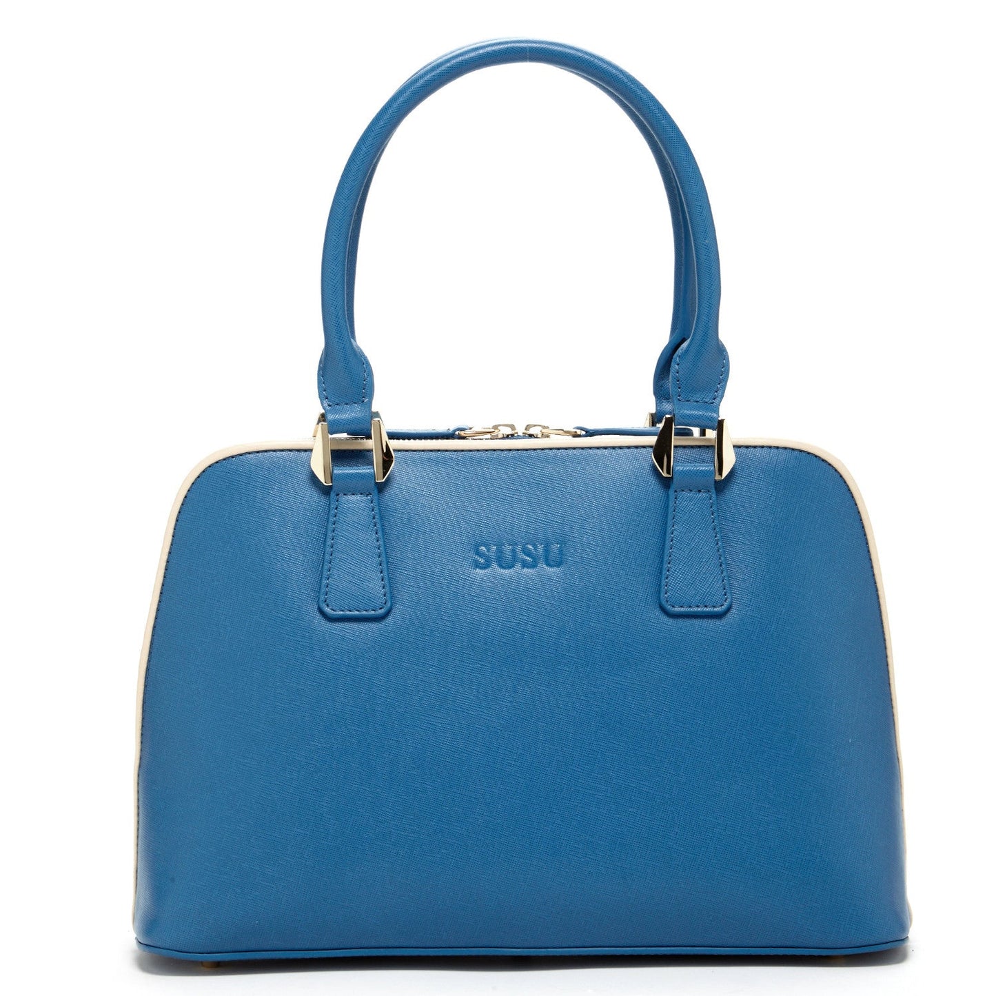 The Melissa Blue Saffiano Leather Satchel Bag