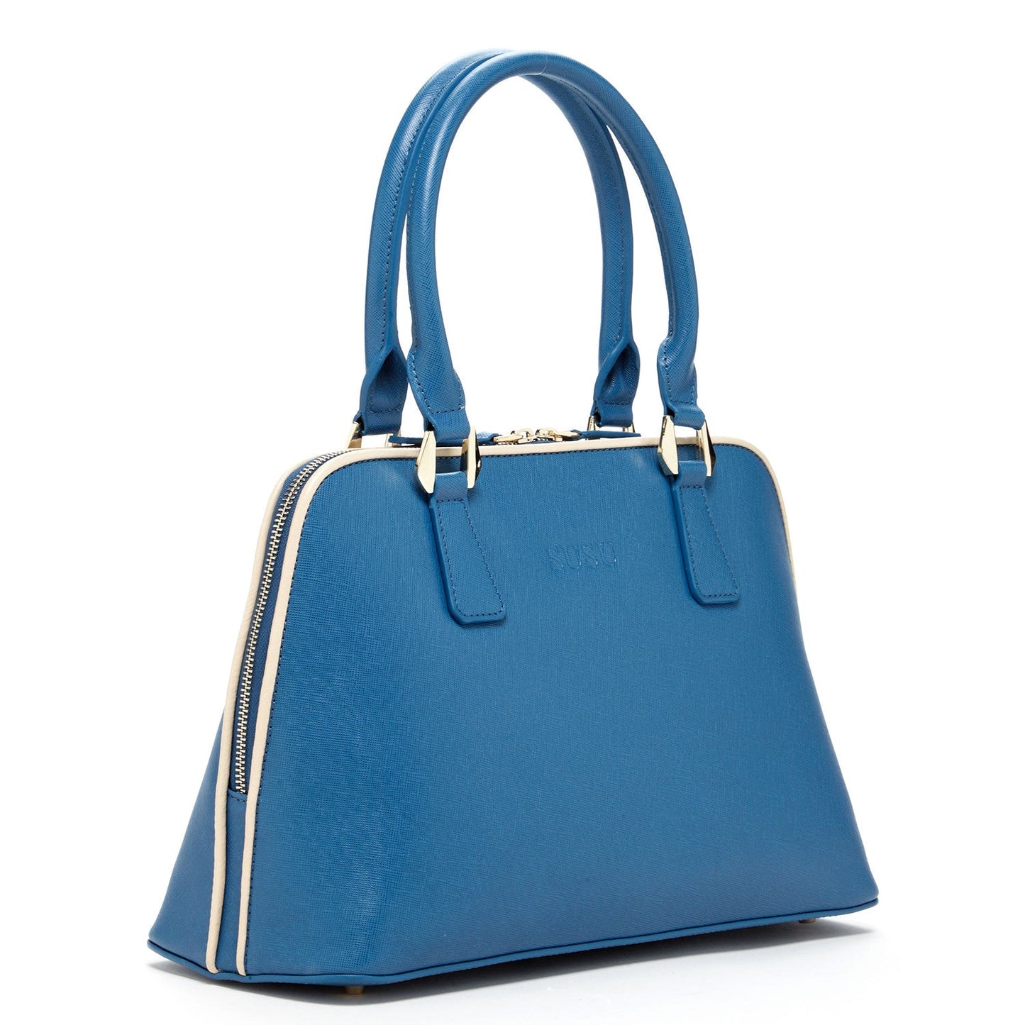 The Melissa Blue Saffiano Leather Satchel Bag