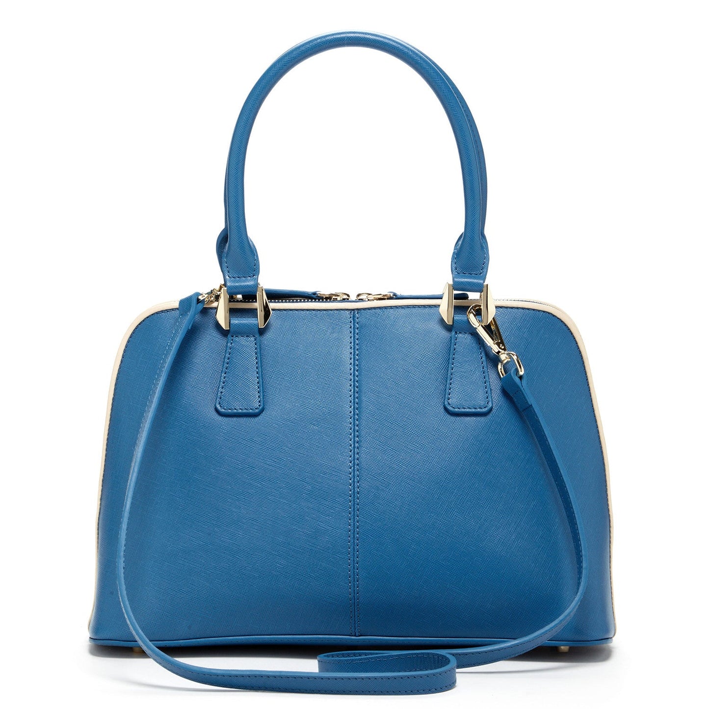 The Melissa Blue Saffiano Leather Satchel Bag