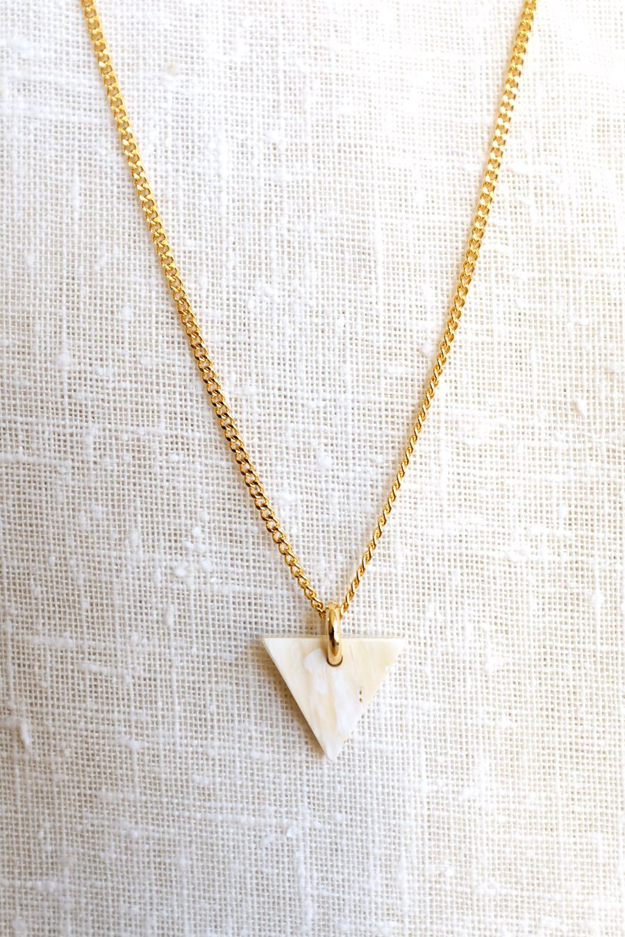 Nho Be Mini Triangle Buffalo Horn Charm Necklace