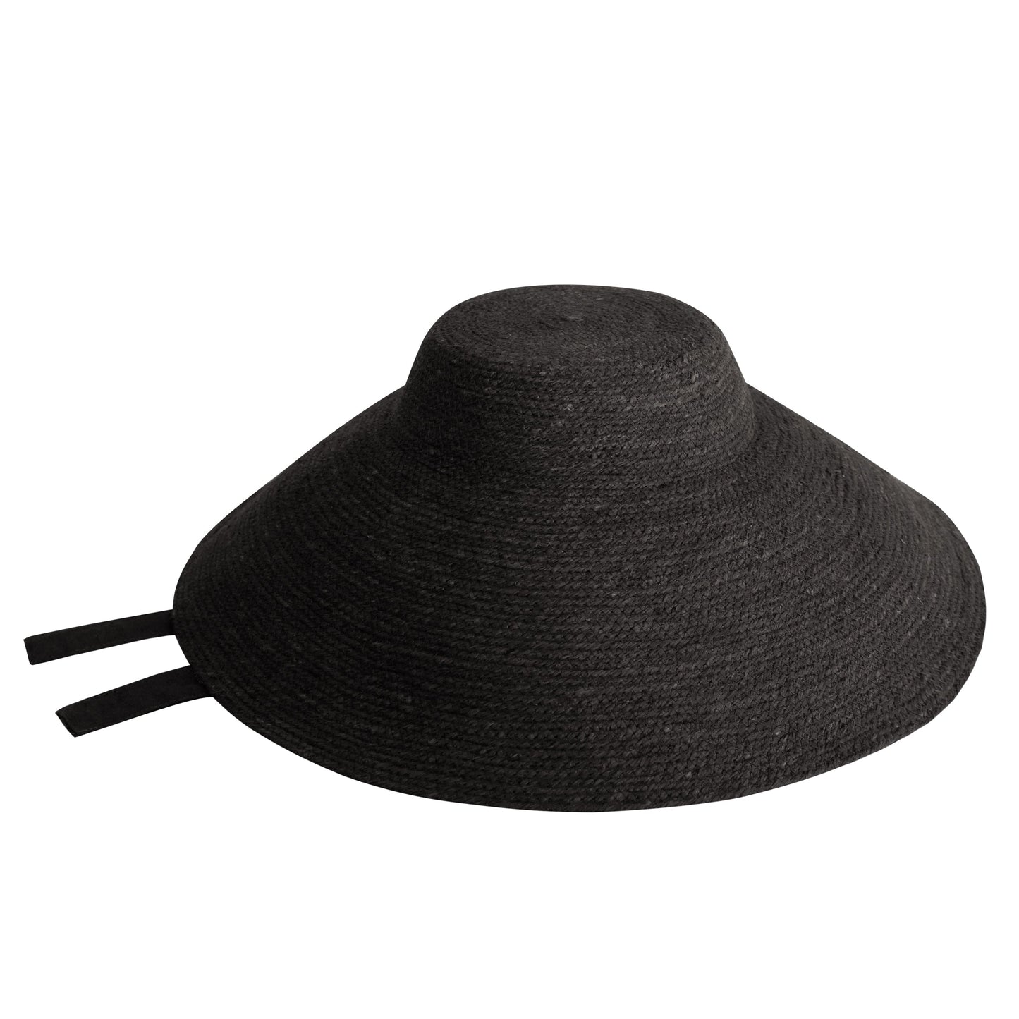 Jute Straw Hat In Black