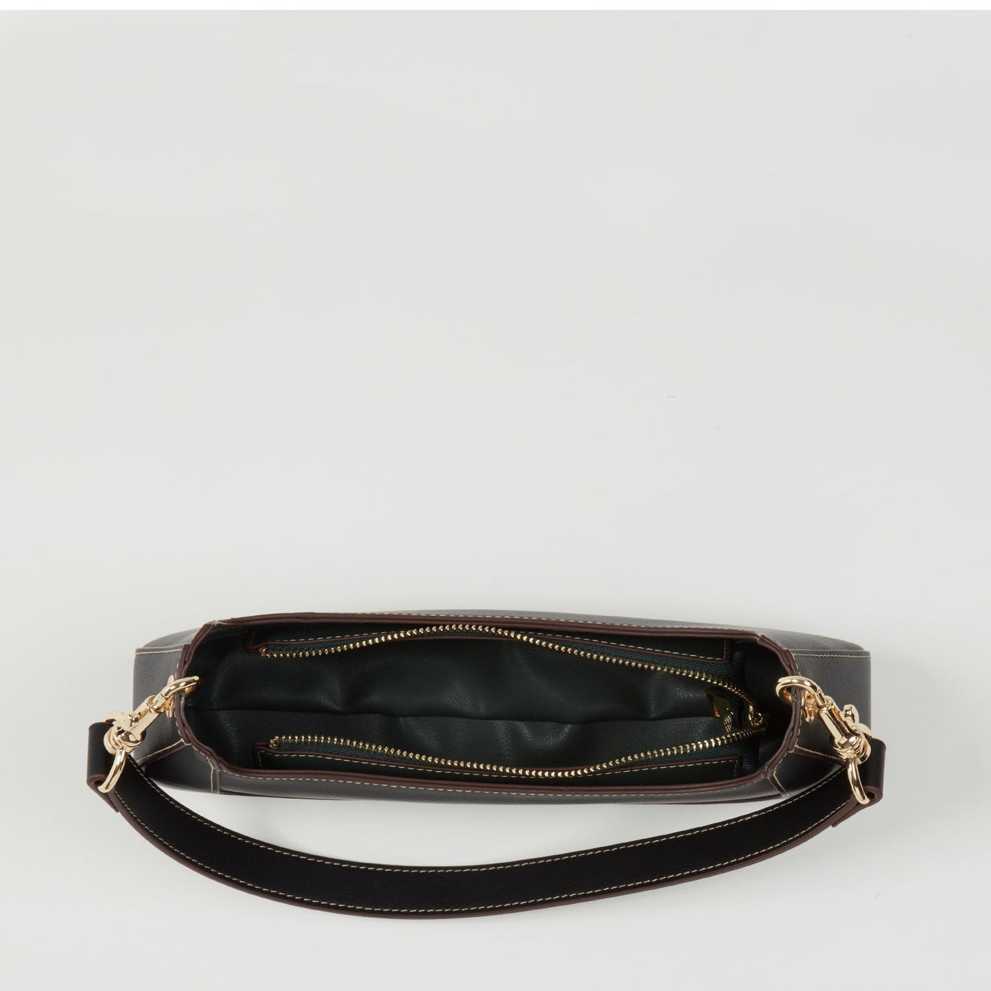 The Emily Leather Baguette Bag Black