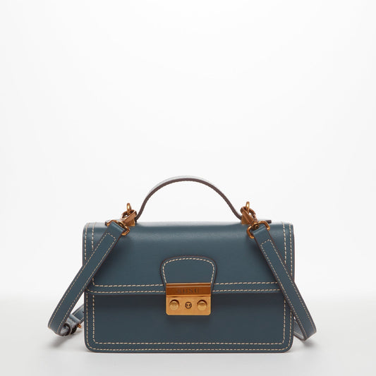 The Jessica Blue Crossbody Purse Leather